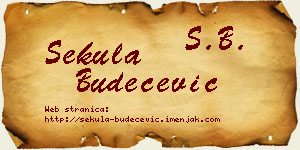 Sekula Budečević vizit kartica